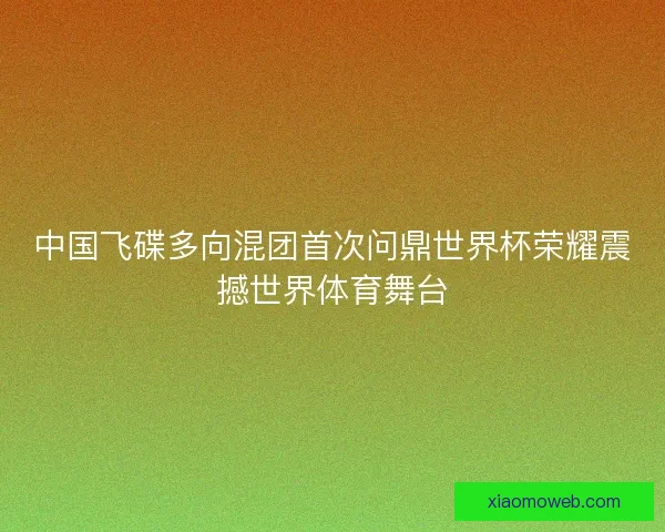 中国飞碟多向混团首次问鼎世界杯荣耀震撼世界体育舞台